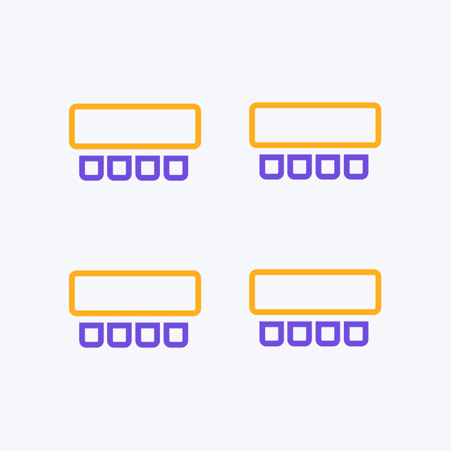 cowork Classroom seating arrangement 40 seats