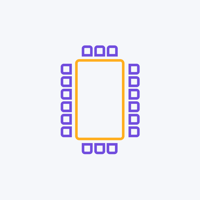 cowork Conference seating arrangement 18 seats