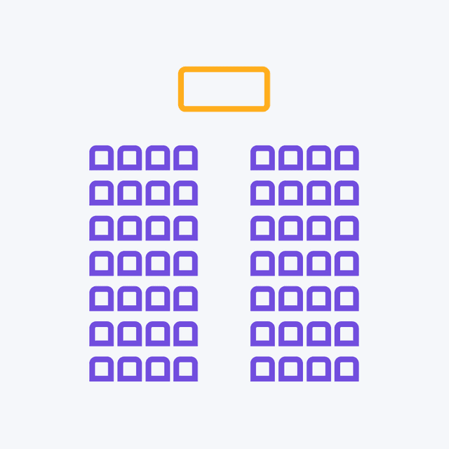 cowork Theater seating arrangement 150 seats